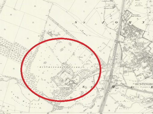 Huntingdon - Hinchingbrooke Park : Map credit National Library of Scotland
